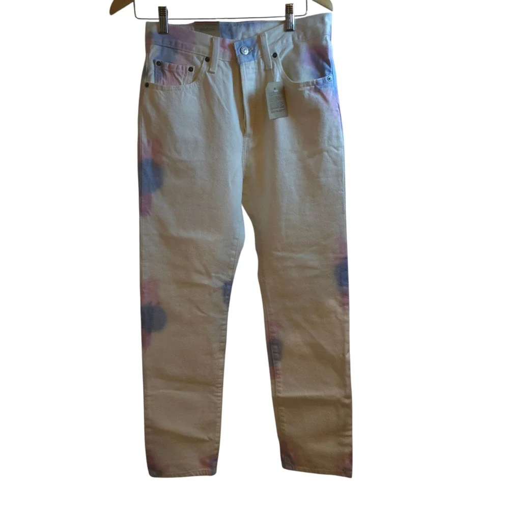Levi's 501 Original Straight Leg Jeans Women 27x30 Tie‎ Dye High Rise Button Fly